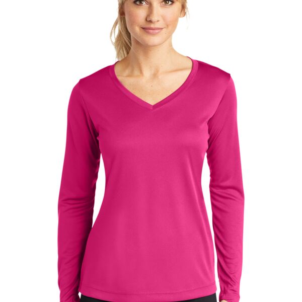 Ladies Long Sleeve PosiCharge ® Competitor V Neck Tee Thumbnail